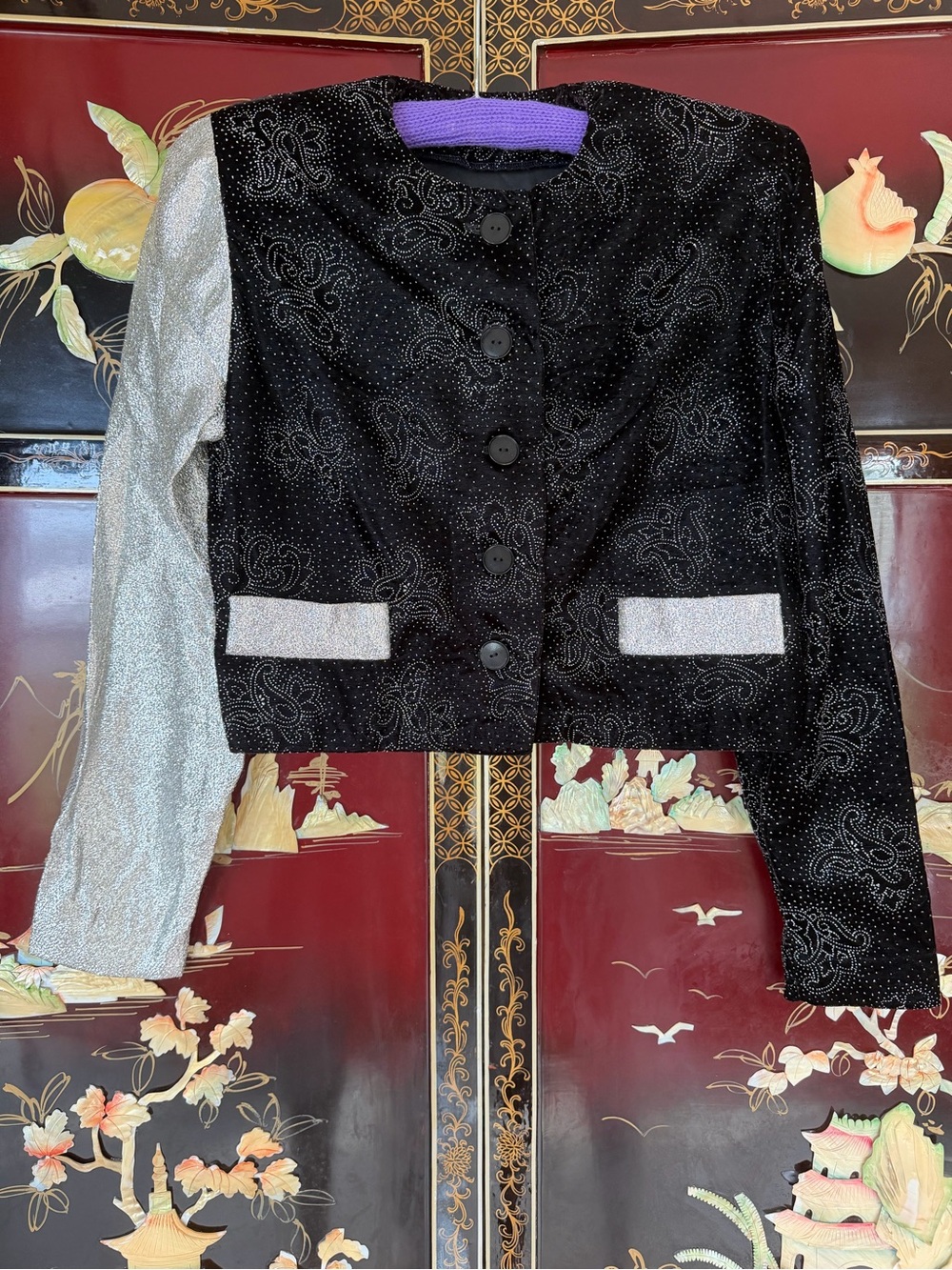 Vintage 80s velvet and lame balloon pants set costume - Picture 2 of 7